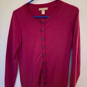 Banana Republic Rich Raspberry Merino Cardigan